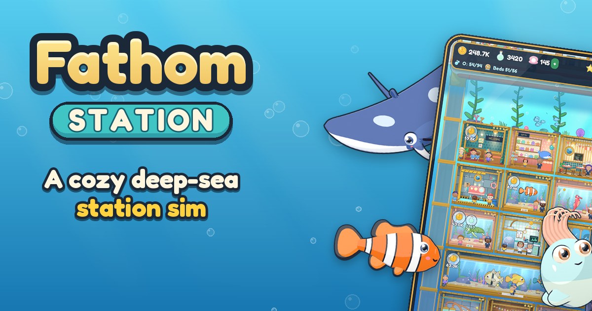 Fathom Station: a cozy deep-sea station sim, with colorful ocean creatures and a station full of aquariums.